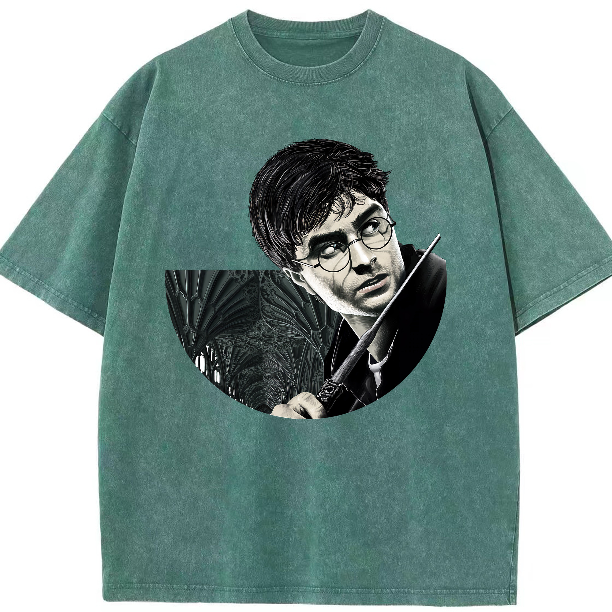 （画像用） Harry Potter ハリー・ポッターシリーズ 綿100% ヴィンテージ風 半袖Tシャツ（フロントプリント）